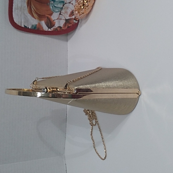 HANDBAG SHOULDER BAG SATIN WITH GOLD TONE HARDWARE - Picture 7 of 13